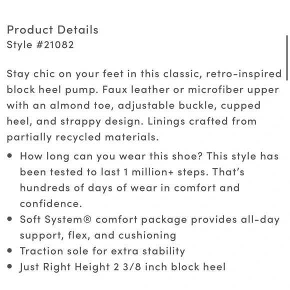 LifeStride Tracy Sz 8W Black Faux Leather Strappy Block Heel Pumps Wide NEW - Picture 3 of 11